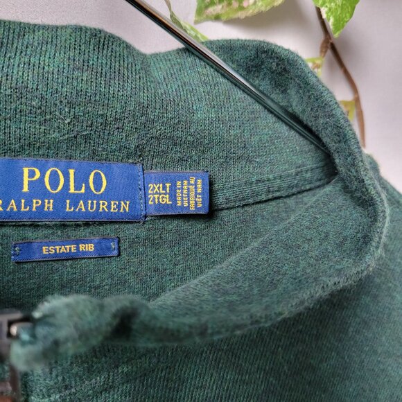 Polo Ralph Lauren Estate-Rib Quarter-Zip Pullover Green 2XLT - Picture 13 of 16